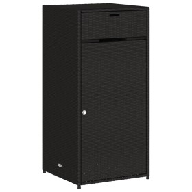 vidaXL Gartenschrank Schwarz 55x55x111 cm Poly Rattan