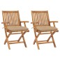 Gartenstühle 2 Stk. mit Beige Kissen Massivholz Teak Gartenstühle 2 Stk. mit Beige Kissen Massivholz Teak