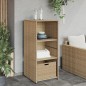 vidaXL Gartenschrank Beige 50x55x115 cm Poly Rattan vidaXL Gartenschrank Beige 50x55x115 cm Poly Rattan