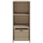 vidaXL Gartenschrank Beige 50x55x115 cm Poly Rattan vidaXL Gartenschrank Beige 50x55x115 cm Poly Rattan