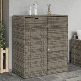 vidaXL Gartenschrank Grau 105x55x113 cm Poly Rattan