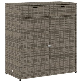 vidaXL Gartenschrank Grau 105x55x113 cm Poly Rattan