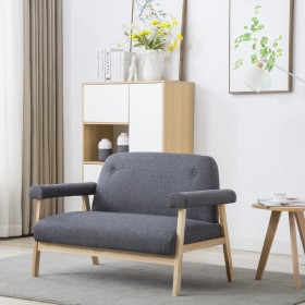vidaXL 2-Sitzer-Sofa Stoff Dunkelgrau