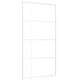 vidaXL Schiebetür ESG Glas und Aluminium 102,5x205 cm Weiß