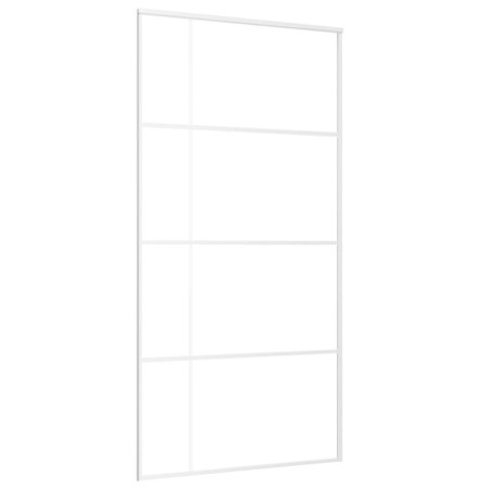 vidaXL Schiebetür ESG Glas und Aluminium 102,5x205 cm Weiß