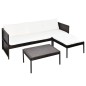vidaXL 3-tlg. Garten-Lounge-Set mit Auflagen Poly Rattan Braun vidaXL 3-tlg. Garten-Lounge-Set mit Auflagen Poly Rattan Braun