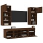 vidaXL 5-tlg. Wohnwand mit LED-Beleuchtung Braun Eichen-Optik vidaXL 5-tlg. Wohnwand mit LED-Beleuchtung Braun Eichen-Optik