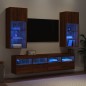 vidaXL 5-tlg. Wohnwand mit LED-Beleuchtung Braun Eichen-Optik vidaXL 5-tlg. Wohnwand mit LED-Beleuchtung Braun Eichen-Optik