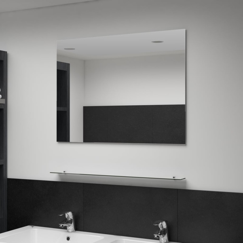 vidaXL Wandspiegel mit Ablage 80x60 cm Hartglas vidaXL Wandspiegel mit Ablage 80x60 cm Hartglas