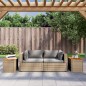 vidaXL Garten-Beistelltische 2 Stk. Beige 55x34x37 cm Polyrattan Holz vidaXL Garten-Beistelltische 2 Stk. Beige 55x34x37 cm Polyrattan Holz