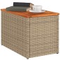 vidaXL Garten-Beistelltische 2 Stk. Beige 55x34x37 cm Polyrattan Holz vidaXL Garten-Beistelltische 2 Stk. Beige 55x34x37 cm Polyrattan Holz