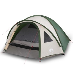 vidaXL Campingzelt 4 Personen Grün 300x250x132 cm 185T Taft