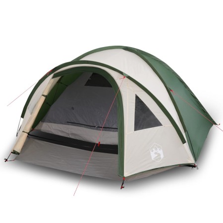 vidaXL Campingzelt 4 Personen Grün 300x250x132 cm 185T Taft