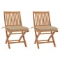 Gartenstühle 2 Stk. mit Beige Kissen Massivholz Teak Gartenstühle 2 Stk. mit Beige Kissen Massivholz Teak