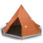 vidaXL Campingzelt 4 Personen Grau & Orange 367x367x259 cm 185T Taft vidaXL Campingzelt 4 Personen Grau & Orange 367x367x259 cm 185T Taft