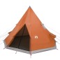 vidaXL Campingzelt 4 Personen Grau & Orange 367x367x259 cm 185T Taft vidaXL Campingzelt 4 Personen Grau & Orange 367x367x259 cm 185T Taft