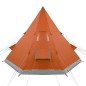 vidaXL Campingzelt 4 Personen Grau & Orange 367x367x259 cm 185T Taft vidaXL Campingzelt 4 Personen Grau & Orange 367x367x259 cm 185T Taft