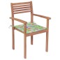 Gartenstühle 4 Stk. mit Blattmuster Kissen Massivholz Teak Gartenstühle 4 Stk. mit Blattmuster Kissen Massivholz Teak