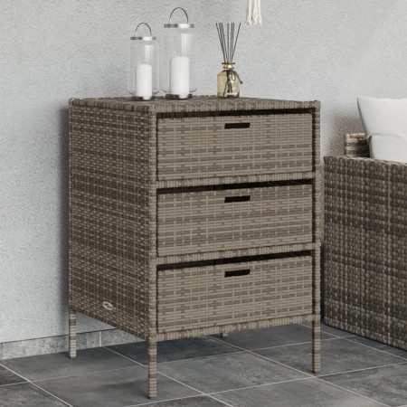 vidaXL Gartenschrank Grau 55x59x80 cm Poly Rattan