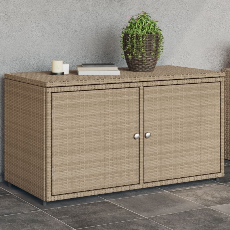 vidaXL Gartenschrank Beige 110x55x60,5 cm Poly Rattan vidaXL Gartenschrank Beige 110x55x60,5 cm Poly Rattan