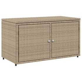 vidaXL Gartenschrank Beige 110x55x60,5 cm Poly Rattan