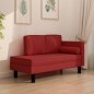 vidaXL Chaiselongue mit Kissen und Nackenrolle Weinrot Kunstleder vidaXL Chaiselongue mit Kissen und Nackenrolle Weinrot Kunstleder