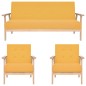 vidaXL 3-tlg. Sofagarnitur Stoff Gelb vidaXL 3-tlg. Sofagarnitur Stoff Gelb