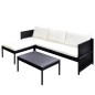vidaXL 3-tlg. Garten-Lounge-Set mit Auflagen Poly Rattan Schwarz vidaXL 3-tlg. Garten-Lounge-Set mit Auflagen Poly Rattan Schwarz