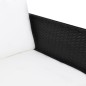 vidaXL 3-tlg. Garten-Lounge-Set mit Auflagen Poly Rattan Schwarz vidaXL 3-tlg. Garten-Lounge-Set mit Auflagen Poly Rattan Schwarz