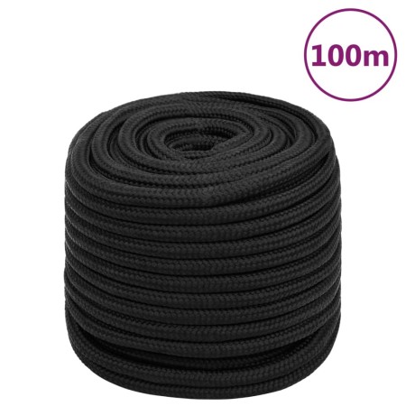 vidaXL Bootsseil Schwarz 16 mm 100 m Polypropylen