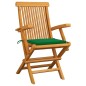 vidaXL Gartenstühle mit Grünen Kissen 6 Stk. Massivholz Teak vidaXL Gartenstühle mit Grünen Kissen 6 Stk. Massivholz Teak