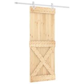 vidaXL Schiebetür mit Beschlag 80x210 cm Massivholz Kiefer