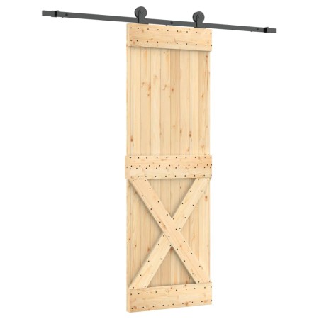 vidaXL Schiebetür mit Beschlag 70x210 cm Massivholz Kiefer