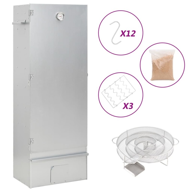 vidaXL Räucherofen mit Kaltrauchgenerator Verzinkter Stahl vidaXL Räucherofen mit Kaltrauchgenerator Verzinkter Stahl