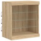vidaXL Sideboard mit LED-Leuchten Sonoma-Eiche 60,5x37x67 cm vidaXL Sideboard mit LED-Leuchten Sonoma-Eiche 60,5x37x67 cm