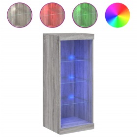 vidaXL Sideboard mit LED-Leuchten Grau Sonoma 41x37x100 cm