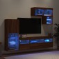 vidaXL 6-tlg. Wohnwand mit LED-Beleuchtung Braun Eichen-Optik vidaXL 6-tlg. Wohnwand mit LED-Beleuchtung Braun Eichen-Optik