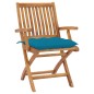 Gartenstühle 2 Stk. mit Hellblauen Kissen Massivholz Teak Gartenstühle 2 Stk. mit Hellblauen Kissen Massivholz Teak