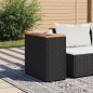 vidaXL Garten-Beistelltisch mit Holzplatte Schwarz 58x27,5x55cm Rattan vidaXL Garten-Beistelltisch mit Holzplatte Schwarz 58x27,5x55cm Rattan