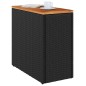 vidaXL Garten-Beistelltisch mit Holzplatte Schwarz 58x27,5x55cm Rattan vidaXL Garten-Beistelltisch mit Holzplatte Schwarz 58x27,5x55cm Rattan
