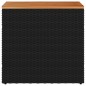 vidaXL Garten-Beistelltisch mit Holzplatte Schwarz 58x27,5x55cm Rattan vidaXL Garten-Beistelltisch mit Holzplatte Schwarz 58x27,5x55cm Rattan