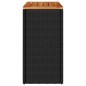 vidaXL Garten-Beistelltisch mit Holzplatte Schwarz 58x27,5x55cm Rattan vidaXL Garten-Beistelltisch mit Holzplatte Schwarz 58x27,5x55cm Rattan