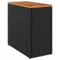 vidaXL Garten-Beistelltisch mit Holzplatte Schwarz 58x27,5x55cm Rattan vidaXL Garten-Beistelltisch mit Holzplatte Schwarz 58x27,5x55cm Rattan