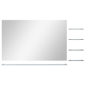 vidaXL Wandspiegel mit 5 Ablagen Silbern 100x60 cm