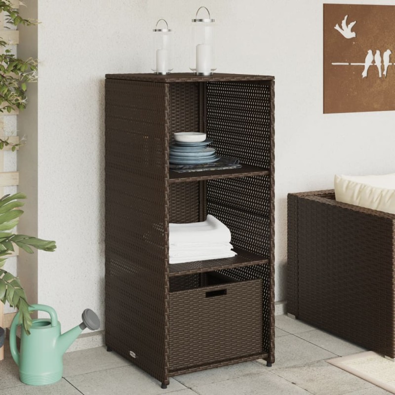 vidaXL Gartenschrank Braun 50x55x115 cm Poly Rattan vidaXL Gartenschrank Braun 50x55x115 cm Poly Rattan