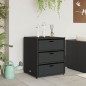 vidaXL Gartenschrank Schwarz 55x59x69 cm Poly Rattan vidaXL Gartenschrank Schwarz 55x59x69 cm Poly Rattan