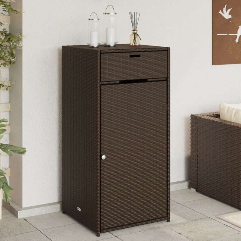 vidaXL Gartenschrank Braun 55x55x111 cm Poly Rattan vidaXL Gartenschrank Braun 55x55x111 cm Poly Rattan