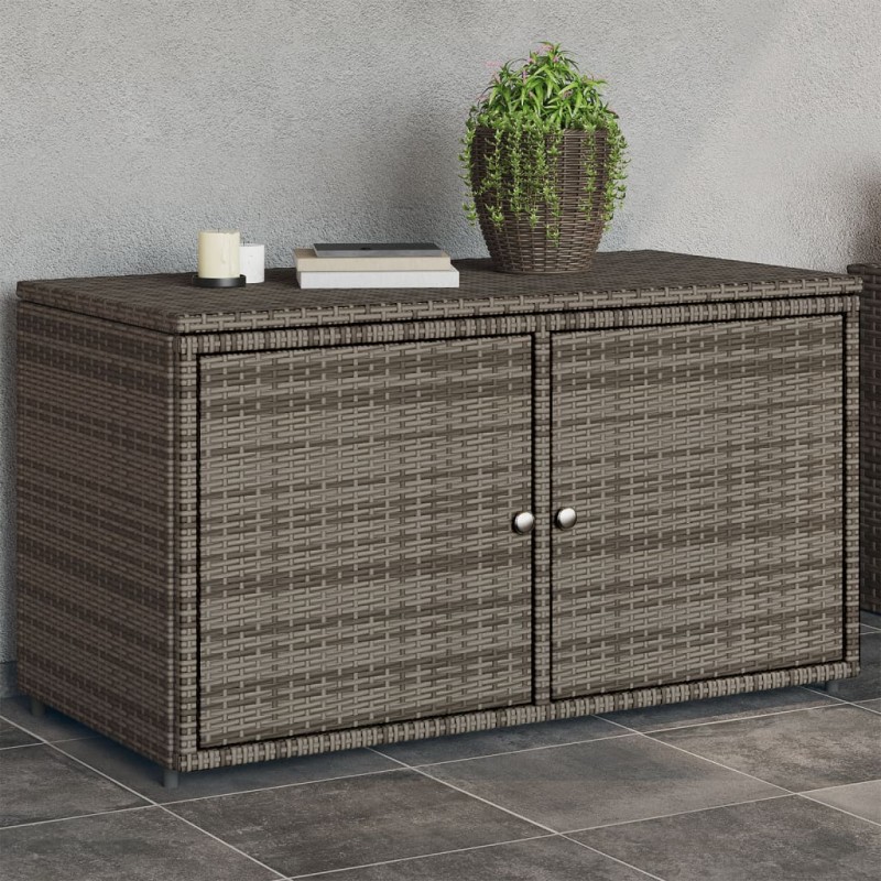 vidaXL Gartenschrank Grau 110x55x60,5 cm Poly Rattan vidaXL Gartenschrank Grau 110x55x60,5 cm Poly Rattan