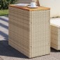 vidaXL Garten-Beistelltisch Holzplatte Beige 58x27,5x55 cm Poly Rattan vidaXL Garten-Beistelltisch Holzplatte Beige 58x27,5x55 cm Poly Rattan