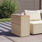vidaXL Garten-Beistelltisch Holzplatte Beige 58x27,5x55 cm Poly Rattan vidaXL Garten-Beistelltisch Holzplatte Beige 58x27,5x55 cm Poly Rattan